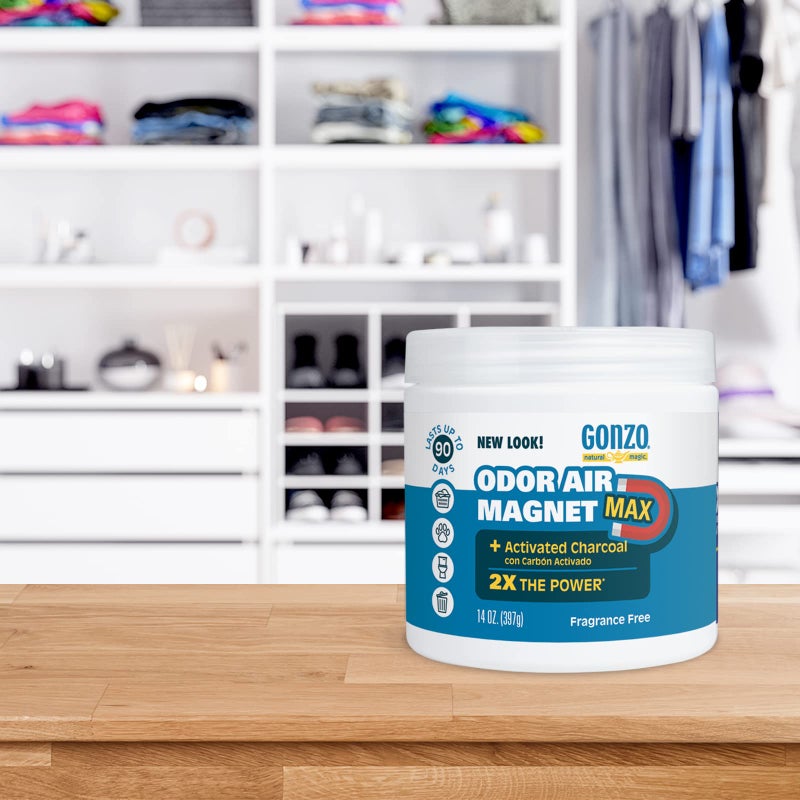 Gonzo Natural Magic Odor Air-Magnet with Activated Charcoal - 14 Ounce (2 Pack) - Odor Eliminator for Car Closet Bathroom and Pet Area Captures and Absorbs Smoke Odors - Image 3